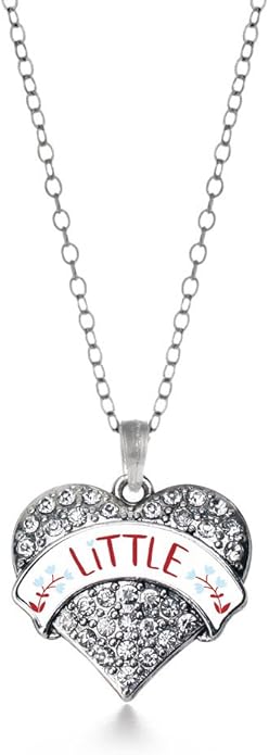 Inspired Silver - Silver Pave Heart Charm 18 Inch Necklace with Cubic Zirconia Jewelry