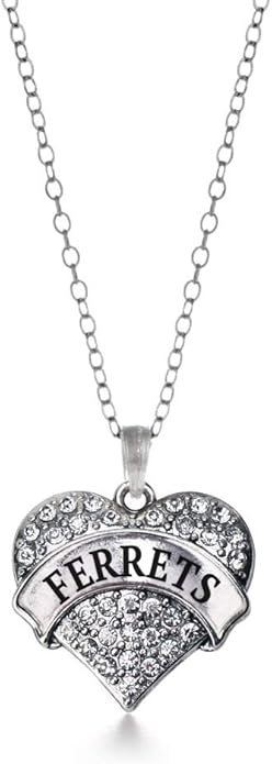 Inspired Silver - Silver Pave Heart Charm 18 Inch Necklace with Cubic Zirconia Jewelry