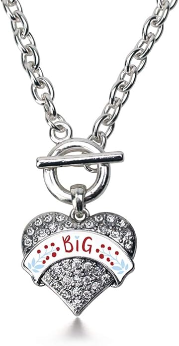 Inspired Silver - Silver Pave Heart Charm 18 Inch Necklace with Cubic Zirconia Jewelry