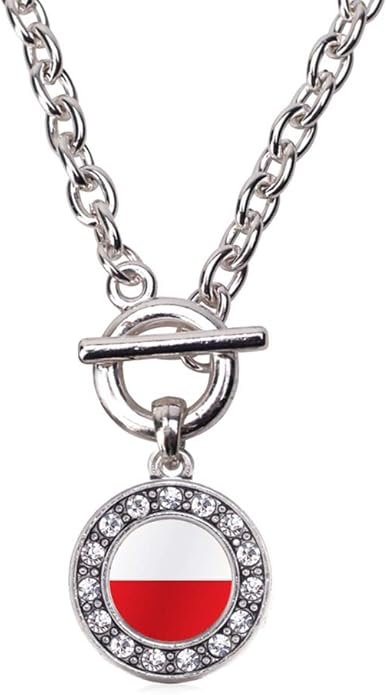 Inspired Silver - Silver Circle Charm 18 Inch Necklace with Cubic Zirconia Jewelry