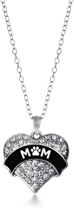 Inspired Silver - Silver Pave Heart Charm 18 Inch Necklace with Cubic Zirconia Jewelry