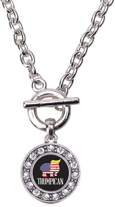 Inspired Silver - Silver Circle Charm 18 Inch Necklace with Cubic Zirconia Jewelry