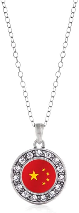 Inspired Silver - Silver Circle Charm 18 Inch Necklace with Cubic Zirconia Jewelry