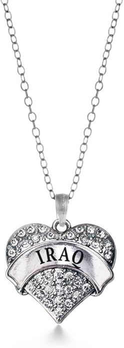 Inspired Silver - Silver Pave Heart Charm 18 Inch Necklace with Cubic Zirconia Jewelry