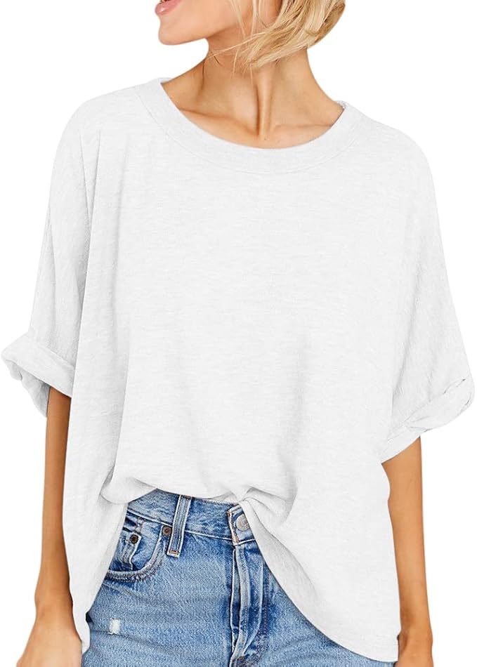 Women Oversized T-Shirt Summer Casual Short Sleeve Loose Tee Tops