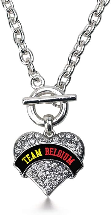 Inspired Silver - Silver Pave Heart Charm 18 Inch Necklace with Cubic Zirconia Jewelry