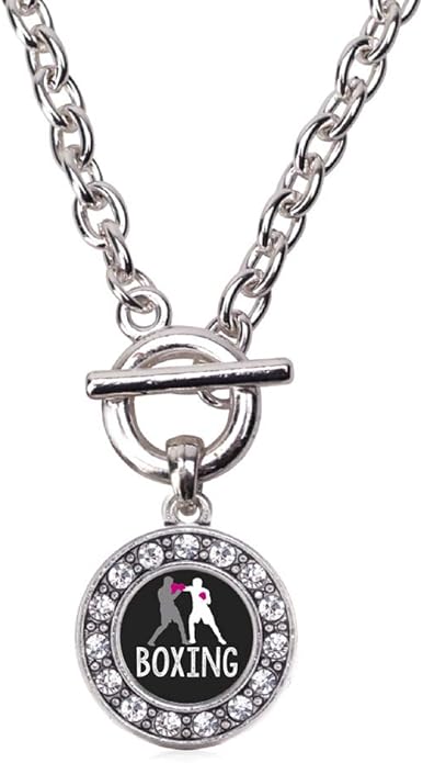 Inspired Silver - Silver Circle Charm 18 Inch Necklace with Cubic Zirconia Jewelry