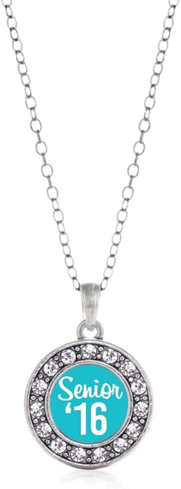 Inspired Silver - Silver Circle Charm 18 Inch Necklace with Cubic Zirconia Jewelry
