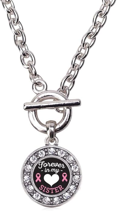 Inspired Silver - Silver Circle Charm 18 Inch Necklace with Cubic Zirconia Jewelry