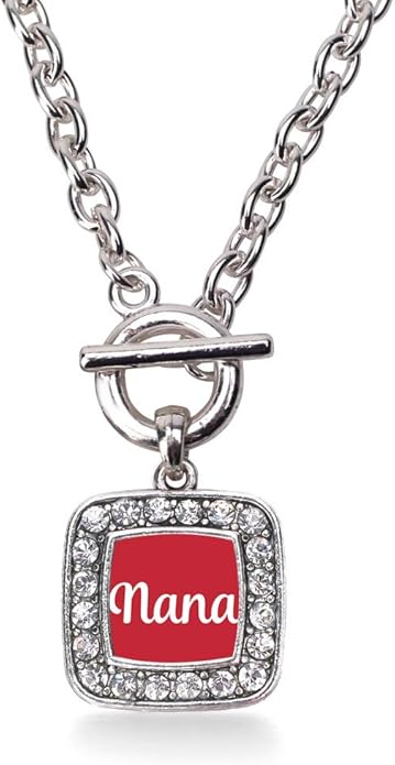 Inspired Silver - Silver Square Charm 18 Inch Necklace with Cubic Zirconia Jewelry
