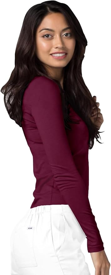 Adar Underscrubs for Women 3 Pack - Long Sleeve Underscrub Comfort Tee