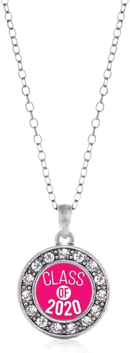 Inspired Silver - Silver Circle Charm 18 Inch Necklace with Cubic Zirconia Jewelry