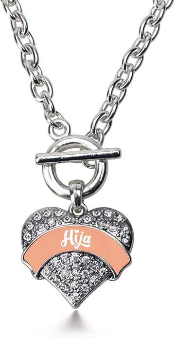 Inspired Silver - Silver Pave Heart Charm 18 Inch Necklace with Cubic Zirconia Jewelry