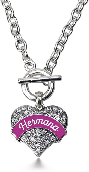 Inspired Silver - Silver Pave Heart Charm 18 Inch Necklace with Cubic Zirconia Jewelry