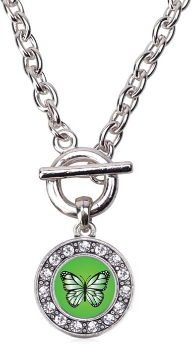 Inspired Silver - Silver Circle Charm 18 Inch Necklace with Cubic Zirconia Jewelry