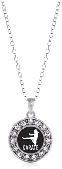 Inspired Silver - Silver Circle Charm 18 Inch Necklace with Cubic Zirconia Jewelry