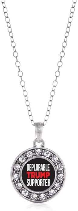 Inspired Silver - Silver Circle Charm 18 Inch Necklace with Cubic Zirconia Jewelry