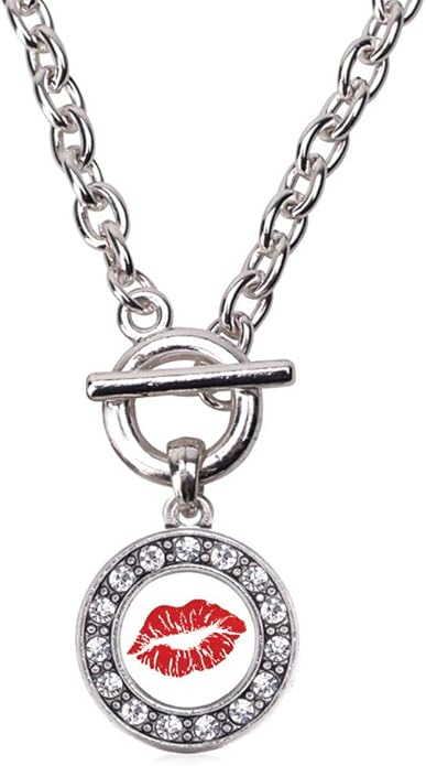 Inspired Silver - Silver Circle Charm 18 Inch Necklace with Cubic Zirconia Jewelry