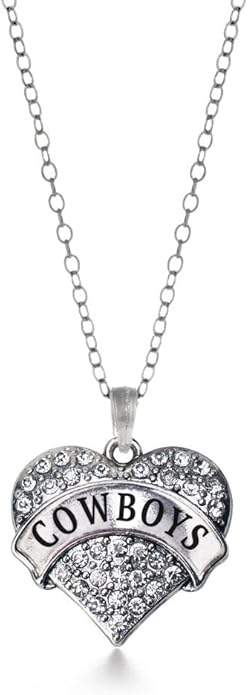 Inspired Silver - Silver Pave Heart Charm 18 Inch Necklace with Cubic Zirconia Jewelry