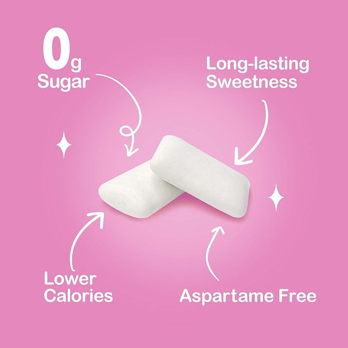 DC24 DAILY CARE Xylitol Chewing Gum with Erythritol, Aspartame Free & Sugar Free Gum for Dry Mouth, Low-Calorie, Sugarless, Watermelon, 60 Pieces (Pack of 1)