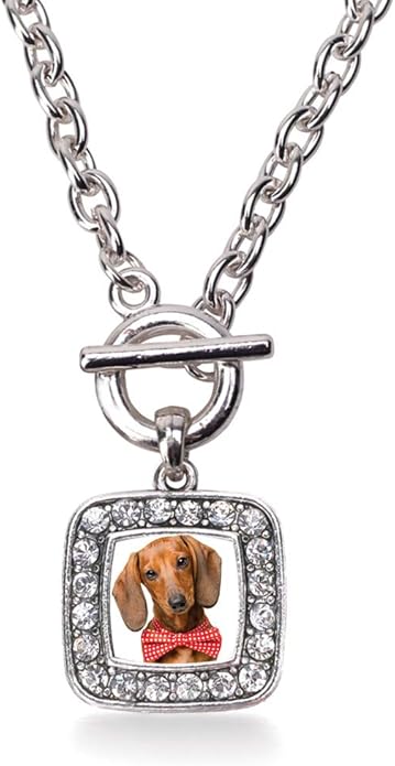 Inspired Silver - Silver Square Charm 18 Inch Necklace with Cubic Zirconia Jewelry