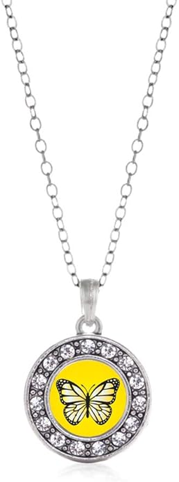 Inspired Silver - Silver Circle Charm 18 Inch Necklace with Cubic Zirconia Jewelry