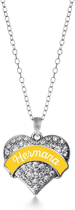 Inspired Silver - Silver Pave Heart Charm 18 Inch Necklace with Cubic Zirconia Jewelry