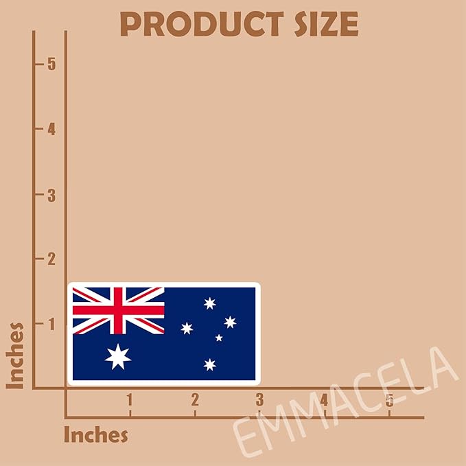 (3PCS) Australia Flag stickers, Countries Flag Stickers - Waterproof Vinyl Decals For Laptops, Tumblers, Water Bottles, Books, Scrapbooks, Size 3 x 1.7 Inch