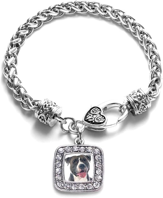 Inspired Silver - Silver Square Charm Bracelet with Cubic Zirconia Jewelry