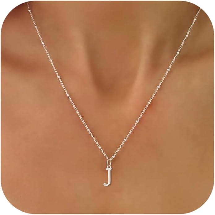 MDIEEL Initial Necklaces for Women Dainty 14k Gold Plated A-Z Letter Pendant Name Necklaces Cute Charm Choker Fashion Accessories Non Tarnish Trendy Jewelry Gift