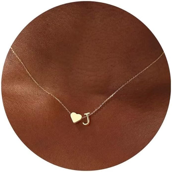 Turandoss Valentines Day Gifts for Kids Teen Girls - Dainty 18K Gold Plated Heart Initial A-Z Pendant Necklace Trendy Jewelry Heart Necklaces Birthday Valentines Day Gifts for Girlfriend Wife Women