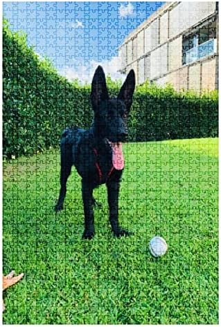 500Piece Puzzle Dog German Shepherd Black Indoor Activities Difficult Jigsaw Puzzle Set for Adults Children Educational Toys Gift