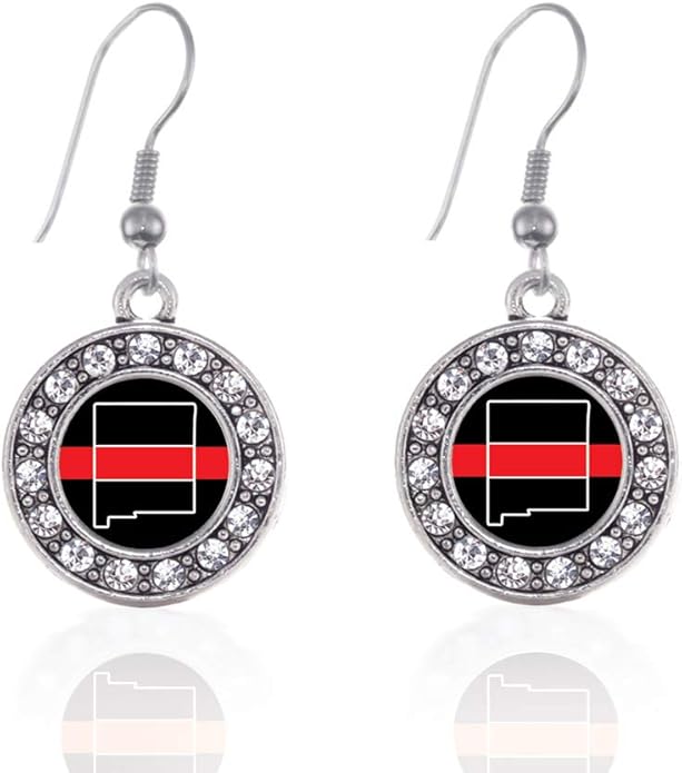 Inspired Silver - Silver Circle Charm French Hook Drop Earrings with Cubic Zirconia Jewelry