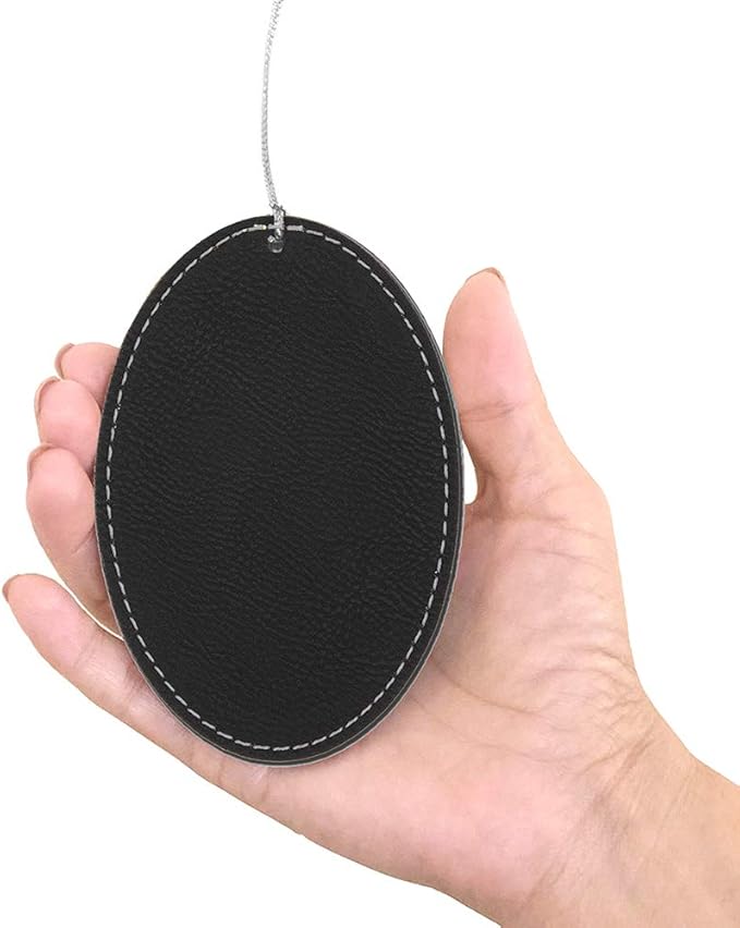 LaserGram Personalized Christmas Ornament, Flag of South Korea, Faux Leather, Custom Laser Engraved Gift Idea (Oval Shape, Black with Silver)
