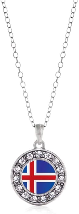 Inspired Silver - Silver Circle Charm 18 Inch Necklace with Cubic Zirconia Jewelry
