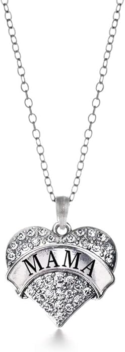Inspired Silver - Silver Pave Heart Charm 18 Inch Necklace with Cubic Zirconia Jewelry