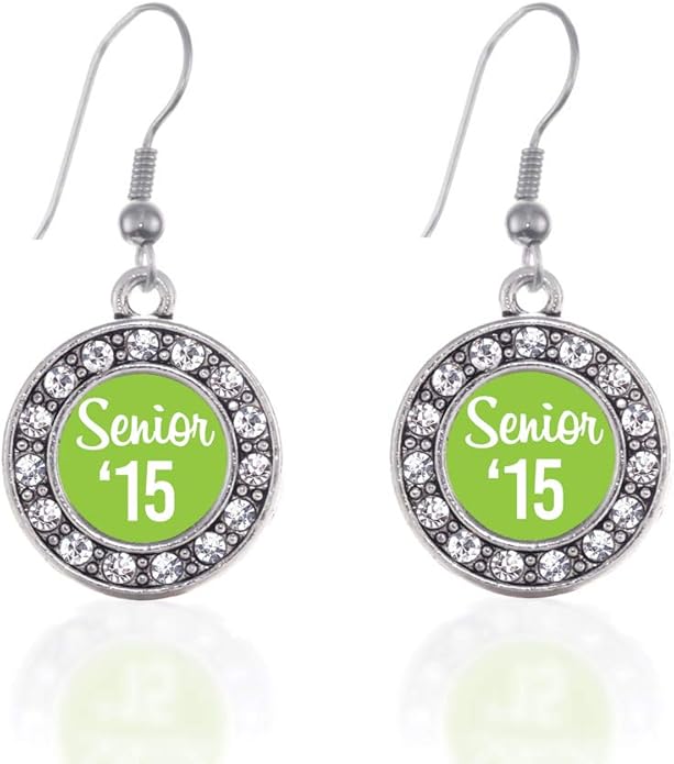 Inspired Silver - Silver Circle Charm French Hook Drop Earrings with Cubic Zirconia Jewelry