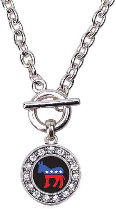 Inspired Silver - Silver Circle Charm 18 Inch Necklace with Cubic Zirconia Jewelry