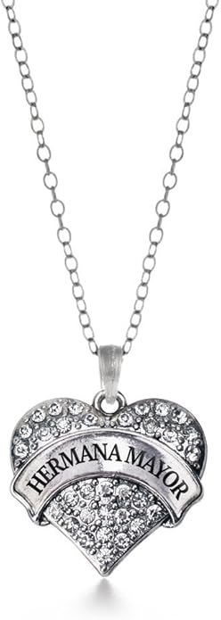 Inspired Silver - Silver Pave Heart Charm 18 Inch Necklace with Cubic Zirconia Jewelry