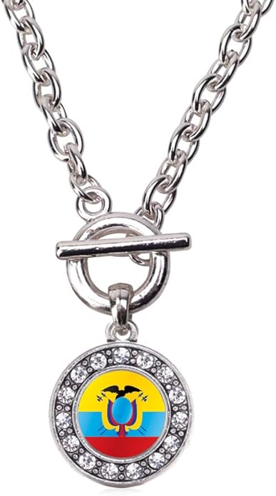 Inspired Silver - Silver Circle Charm 18 Inch Necklace with Cubic Zirconia Jewelry