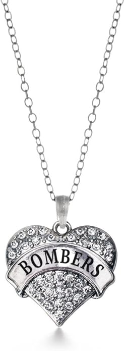 Inspired Silver - Silver Pave Heart Charm 18 Inch Necklace with Cubic Zirconia Jewelry