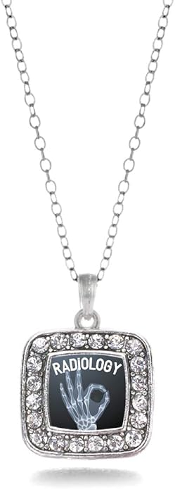 Inspired Silver - Silver Square Charm 18 Inch Necklace with Cubic Zirconia Jewelry
