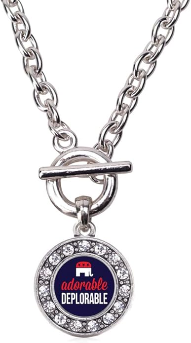 Inspired Silver - Silver Circle Charm 18 Inch Necklace with Cubic Zirconia Jewelry