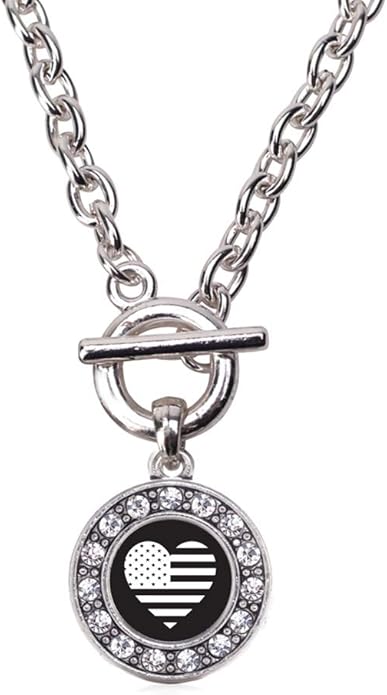 Inspired Silver - Silver Circle Charm 18 Inch Necklace with Cubic Zirconia Jewelry