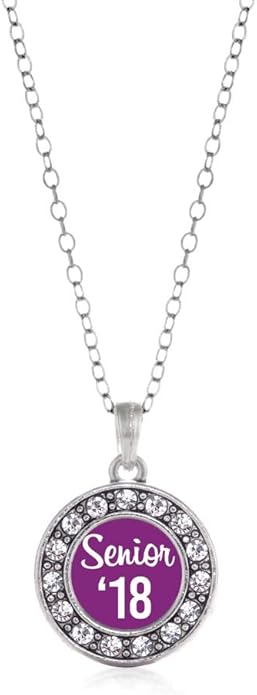 Inspired Silver - Silver Circle Charm 18 Inch Necklace with Cubic Zirconia Jewelry
