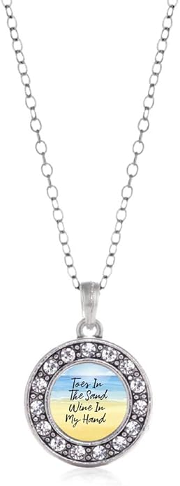 Inspired Silver - Silver Circle Charm 18 Inch Necklace with Cubic Zirconia Jewelry