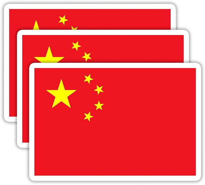 (3PCS) China Flag stickers, Countries Flag Stickers - Waterproof Vinyl Decals For Laptops, Tumblers, Water Bottles, Books, Scrapbooks, Size 3 x 2 Inch
