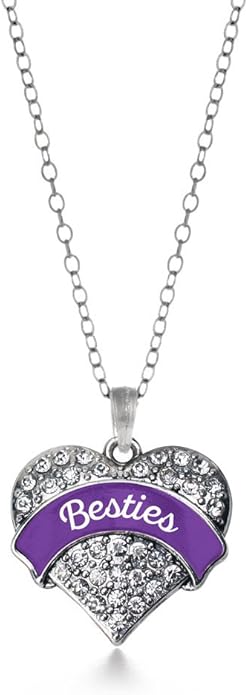 Inspired Silver - Silver Pave Heart Charm 18 Inch Necklace with Cubic Zirconia Jewelry