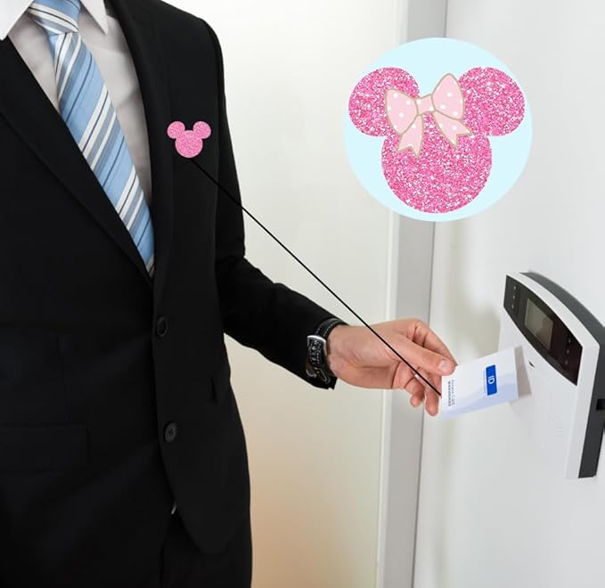 Pink Bow Badge Reels Retractable Funny Cute Badge Holder with Badge Reel ID Clip Name Tag Card Tag Card Badge Clip Acrylic Accessories Gifts Nurse