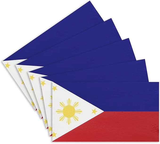 CANTENDO 5Pcs Philippines Flag Decal Sticker - Filipino Flag Reflective Vinyl Car Stickers - for Car Window Bumper Waterproof Sticker (2.5 x 4.5 Inch)